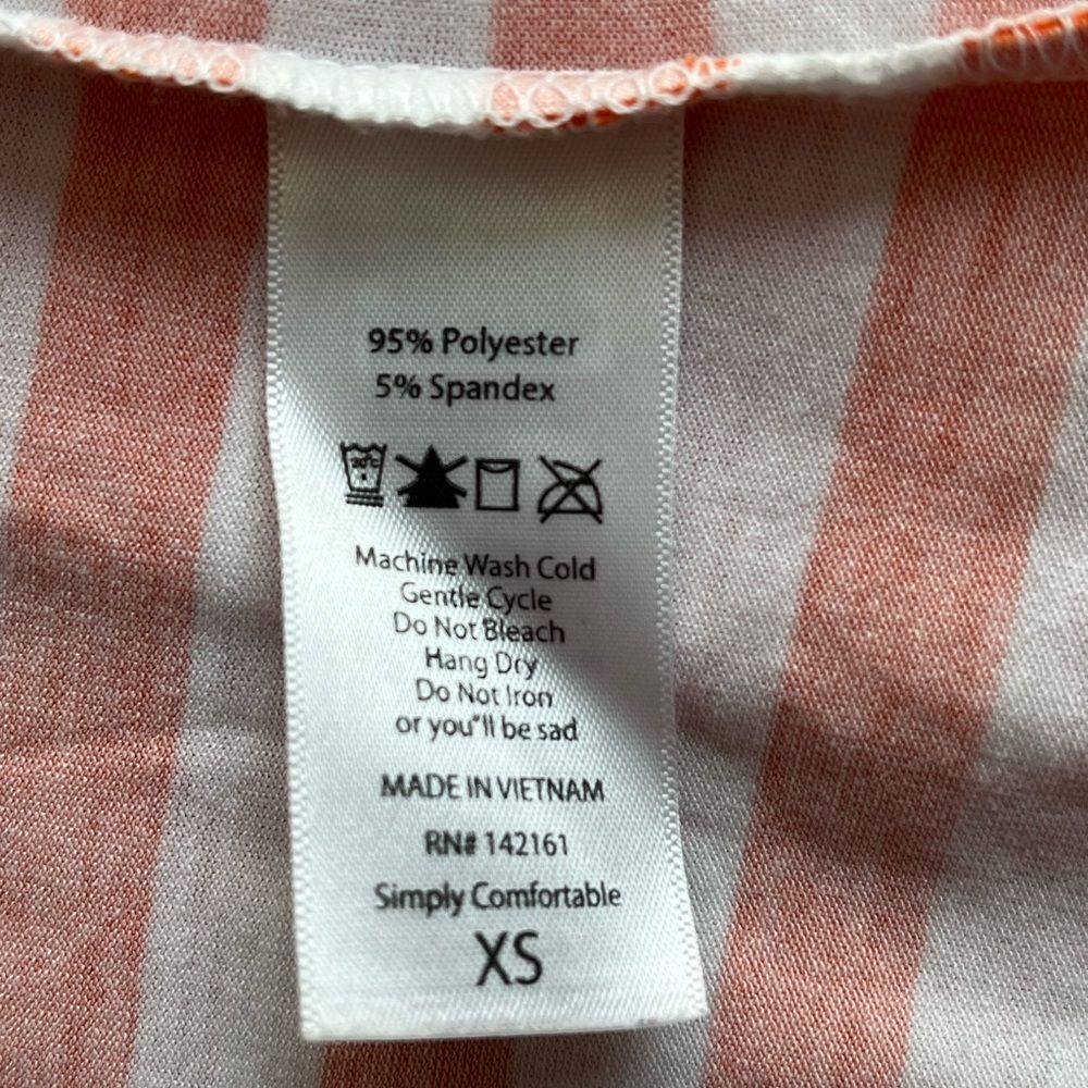 Lularoe XS Candycorn Stripe 3/4 Sleeve Orange White Casual Festive Collectible - Picture 5 of 8